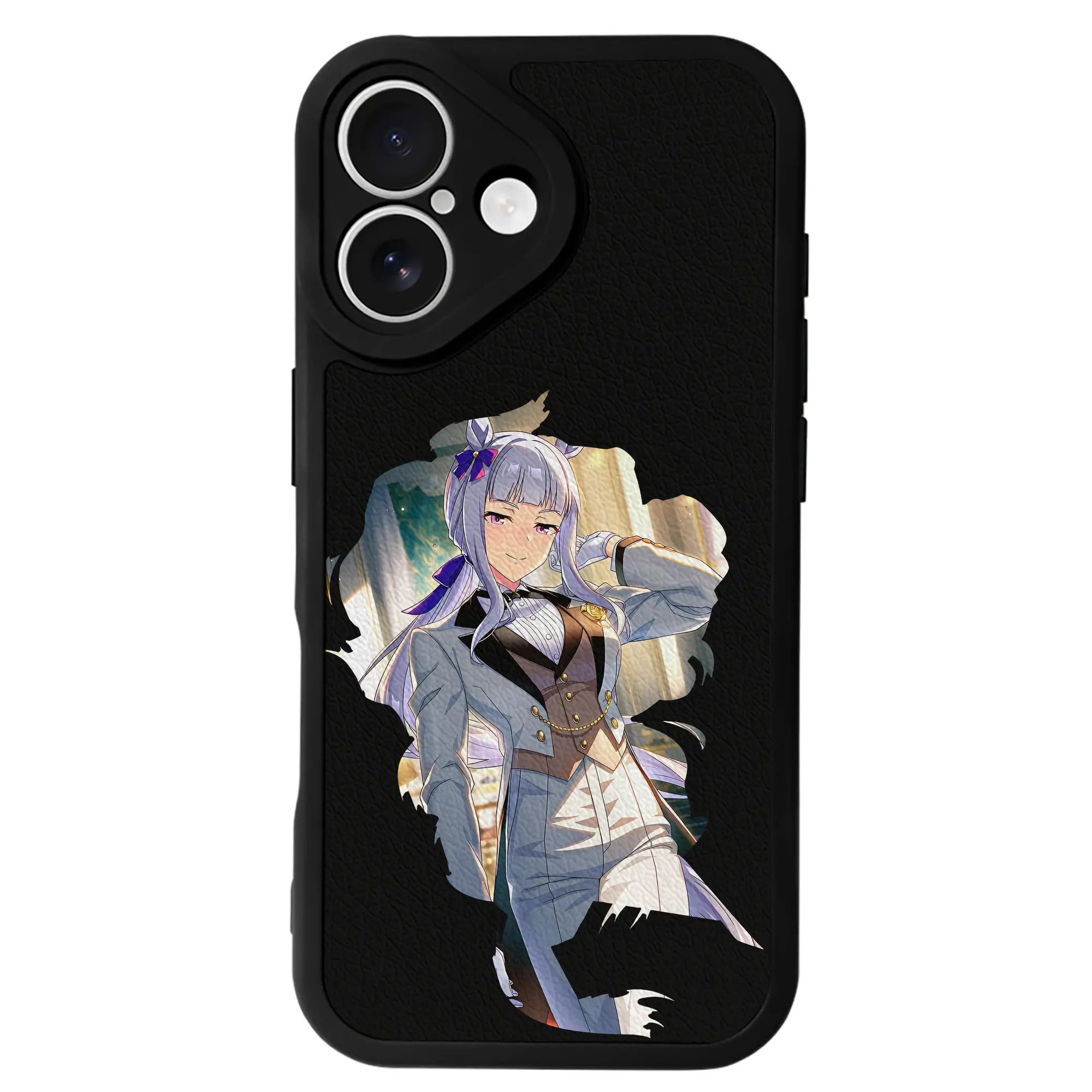 ウマ娘 プリティーダービー グッズ ゴールドシップ - IPhone 16シリーズ対応 ・ シリコンスマホケース ・ レザー調 ・ 高精度フィット ・ 耐衝撃 ・ ワイヤレス充電対応 ・ 精密カット